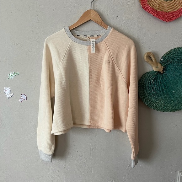 MADEWELL MWL Airyterry Colorblock Crop Sweatshirt - Picture 4 of 9